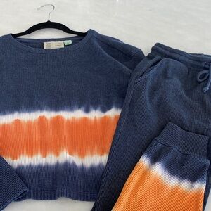 Anthropologie waffle knit set